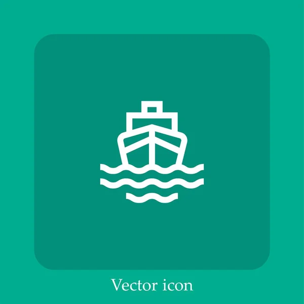 Icono Del Vector Nave Icon Line Lineal Con Carrera Editable — Vector de stock