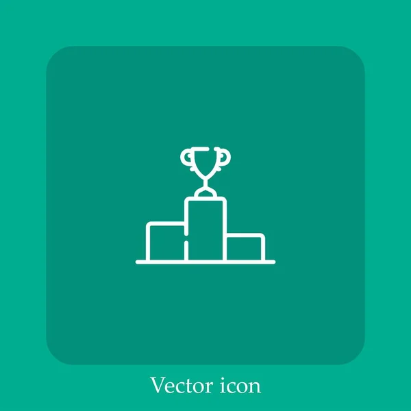 Winner Vector Icon Linear Icon Line Editable Stroke — Stock Vector