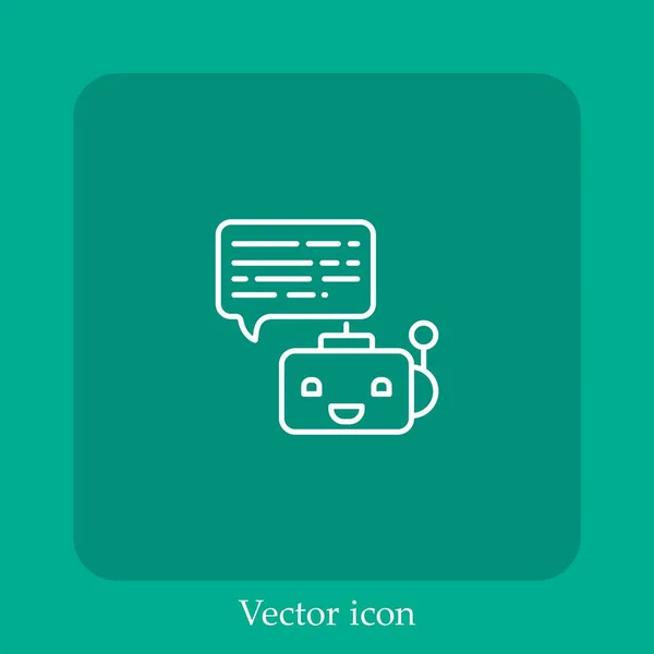 Bot Vektori Kuvake Lineaarinen Icon Line Muokattavissa Aivohalvaus — vektorikuva