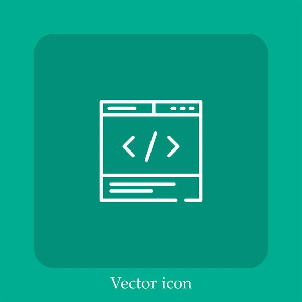Browser Vektor Symbol Lineare Icon Line Mit Editierbarem Strich — Stockvektor