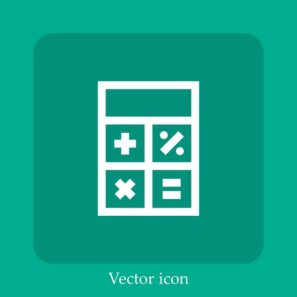 Icône Vectorielle Calculatrice Icône Linéaire Ligne Avec Course Modifiable — Image vectorielle