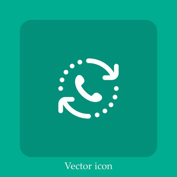 Chamar Volta Ícone Vetor Linear Icon Line Com Curso Editável — Vetor de Stock