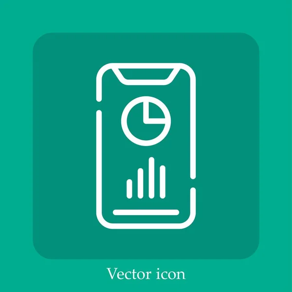 Gráfico Ícone Vetor Linear Icon Line Com Curso Editável — Vetor de Stock