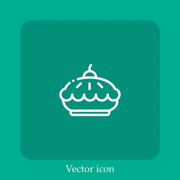 Ícone Vetor Torta Cereja Icon Line Linear Com Curso Editável — Vetor de Stock