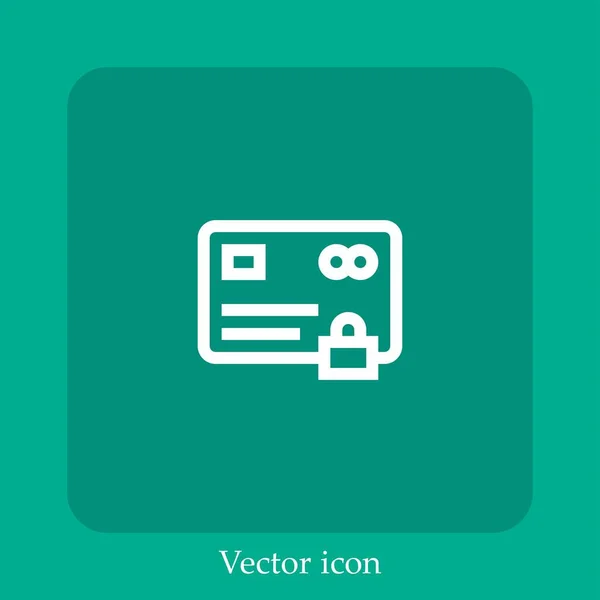 Credit Card Vector Icon Linear Icon Line Editable Stroke — Stock Vector
