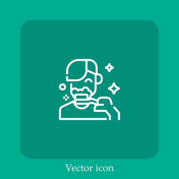Линейная Иконка Вектора Стоматологической Помощи — стоковый вектор