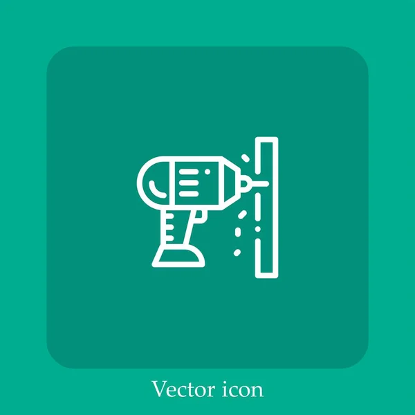 Drill Vector Icon Linear Icon Line Editable Stroke — Stock Vector