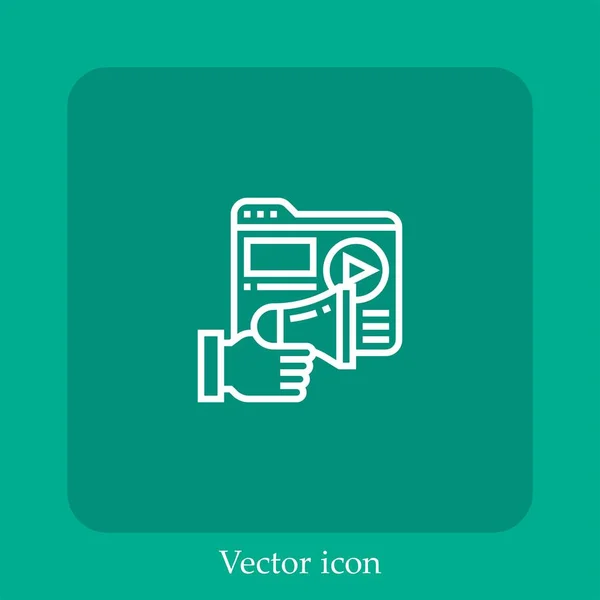 Digital Marketing Vector Icon Linear Icon Line Editable Stroke — Stock Vector