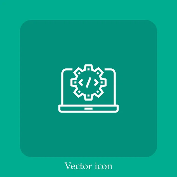 Editar Icono Vectorial Icono Lineal Línea Con Carrera Editable — Vector de stock