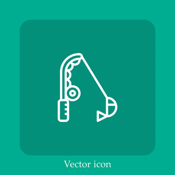 Angeln Vektor Symbol Lineare Icon Line Mit Editierbarem Strich — Stockvektor