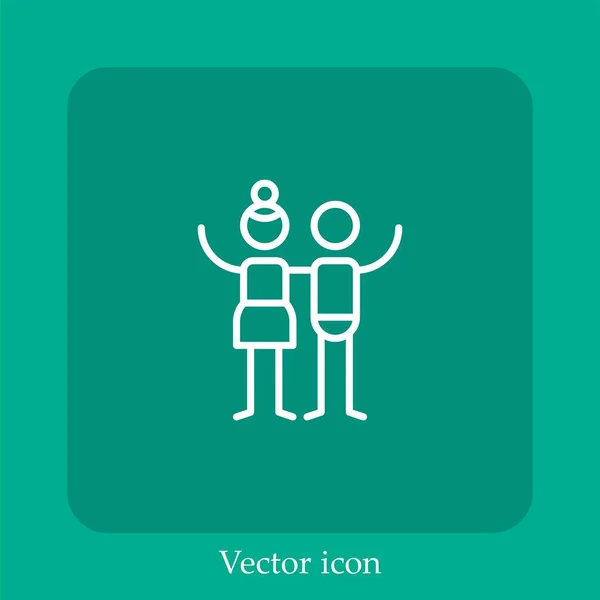 Friendship Vector Icon Linear Icon Line Editable Stroke — Stock Vector