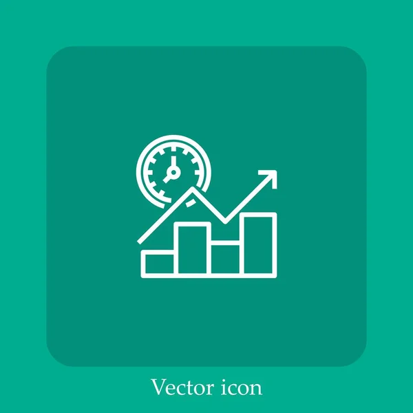 Gráfico Icono Vectorial Icono Lineal Línea Con Carrera Editable — Vector de stock