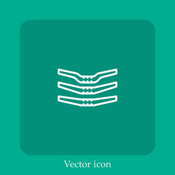 Icono Del Vector Del Manillar Icon Line Lineal Con Carrera — Vector de stock