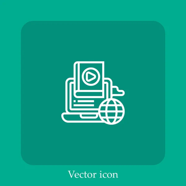 Multimedia Vector Icon Linear Icon Line Editable Stroke — Stock Vector