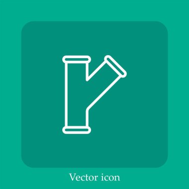 boru vektör doğrusal simgesi. Düzenlenebilir vuruş ile satır
