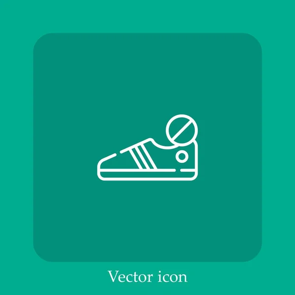 Keine Schuhe Vektor Symbol Lineare Icon Line Mit Editierbarem Strich — Stockvektor