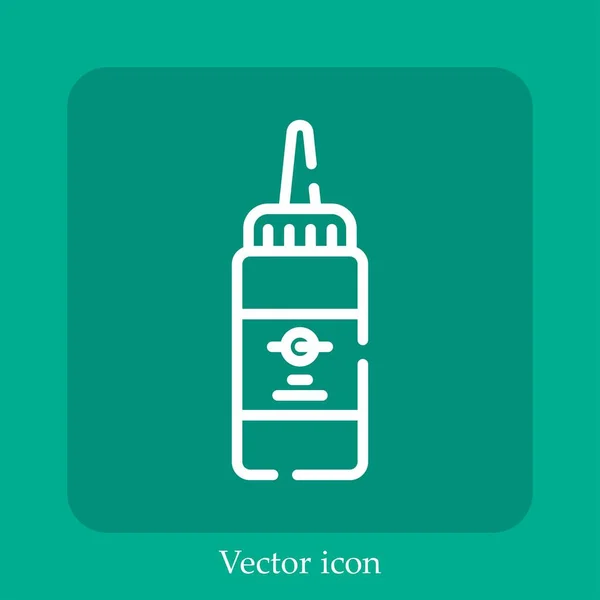 Icono Vector Aceite Icon Line Lineal Con Carrera Editable — Vector de stock