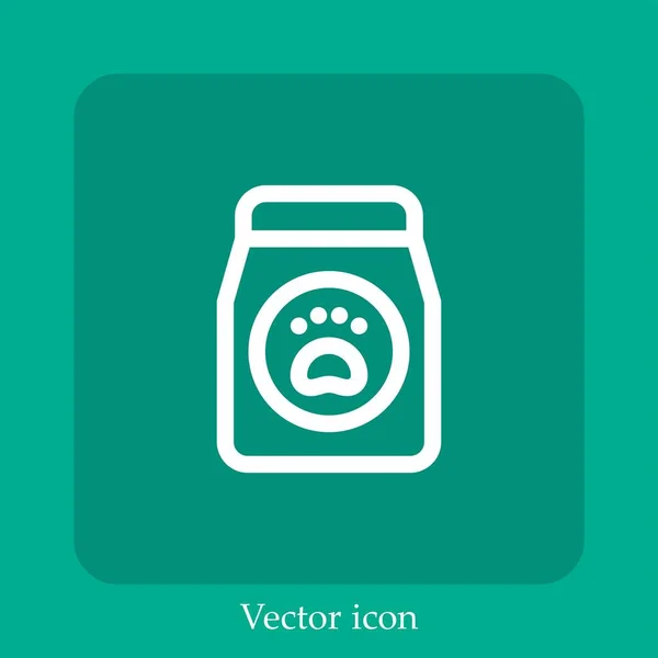Pet Food Vector Icon Linear Icon Line Editable Stroke — Stock Vector