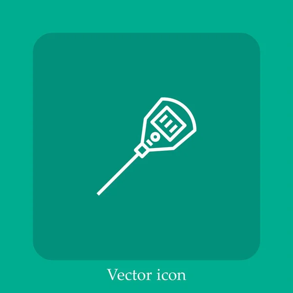 Линейный Значок Вектора Термометра Строка Редактируемым Штрихом — стоковый вектор