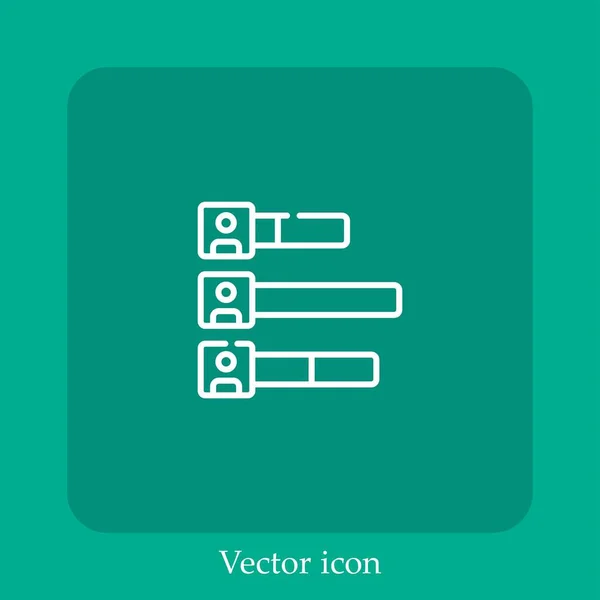 Résultat Vote Icône Vectorielle Icône Linéaire Ligne Avec Course Modifiable — Image vectorielle