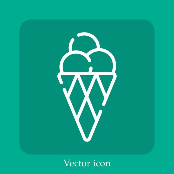 Waffelvektorsymbol Lineare Icon Line Mit Editierbarem Strich — Stockvektor