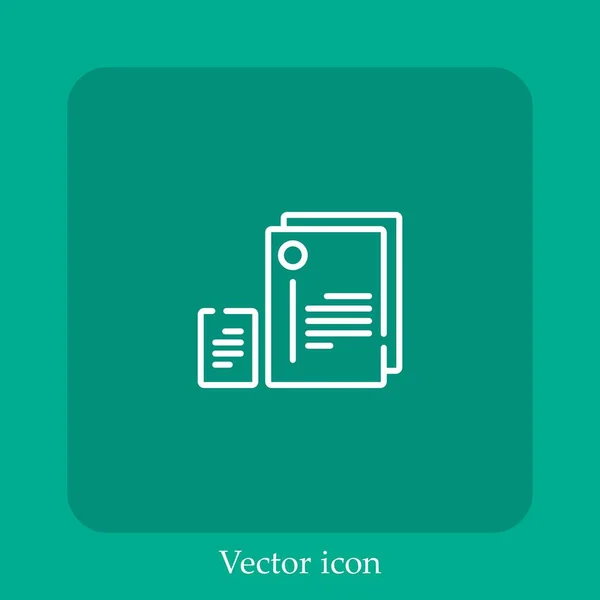 Ícone Vetor Marca Linear Icon Line Com Curso Editável — Vetor de Stock