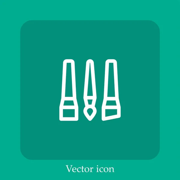 Escova Ícone Vetor Linear Icon Line Com Curso Editável — Vetor de Stock