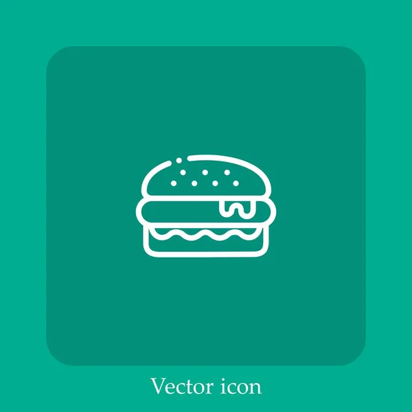 Burger Vektor Icon Lineare Icon Line Mit Editierbarem Strich — Stockvektor