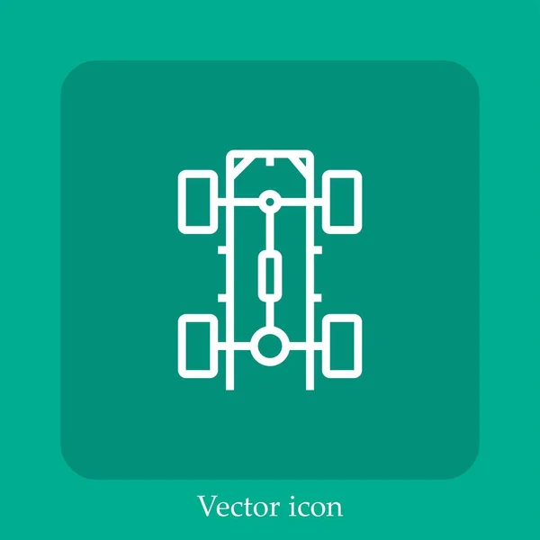 Ícone Vetor Chassi Linear Icon Line Com Curso Editável — Vetor de Stock