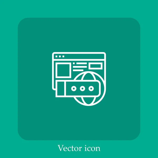Domain Vector Icon Linear Icon Line Editable Stroke — Stock Vector