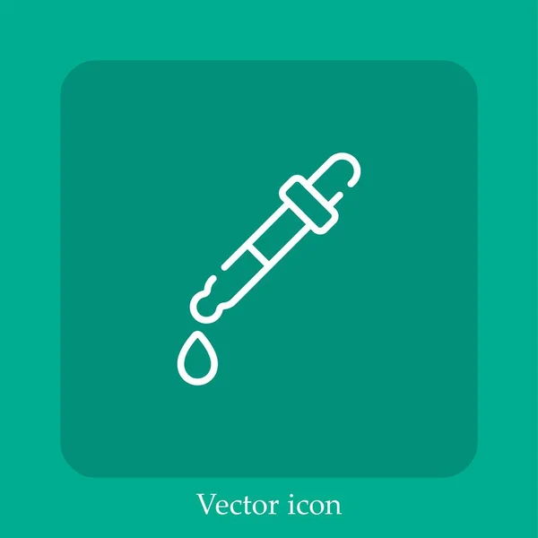 Icona Contagocce Vettoriale Icon Line Lineare Con Ictus Modificabile — Vettoriale Stock