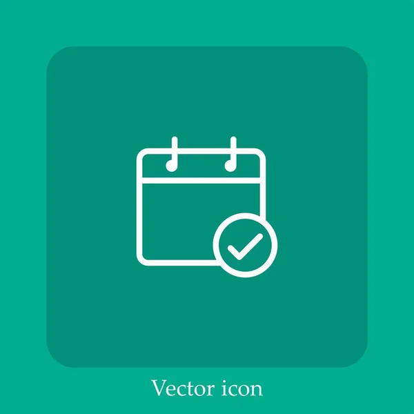 Icono Vector Evento Icon Line Lineal Con Carrera Editable — Vector de stock