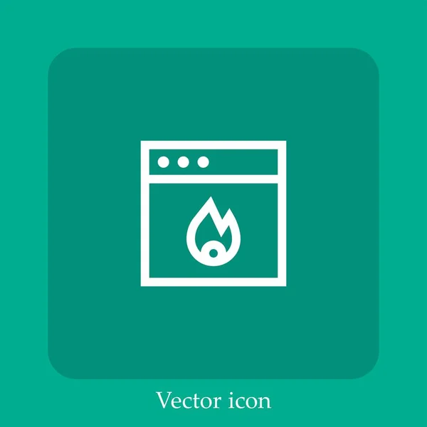 Ícone Vetor Firewall Linear Icon Line Com Curso Editável — Vetor de Stock