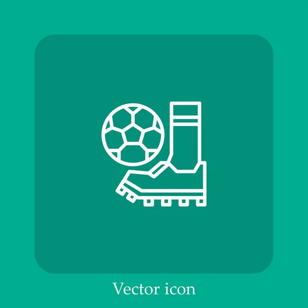 Fußball Vektor Symbol Lineare Icon Line Mit Editierbarem Strich — Stockvektor