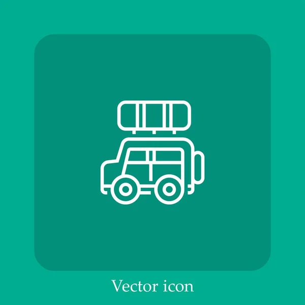 Jeep Vektor Symbol Lineare Icon Line Mit Editierbarem Strich — Stockvektor