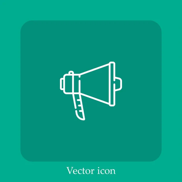 Icône Vectorielle Mégaphone Icône Linéaire Ligne Avec Trait Modifiable — Image vectorielle