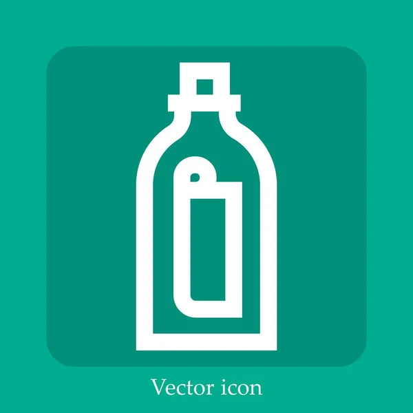 Message Bottle Vector Icon Linear Icon Line Editable Stroke — Stock Vector