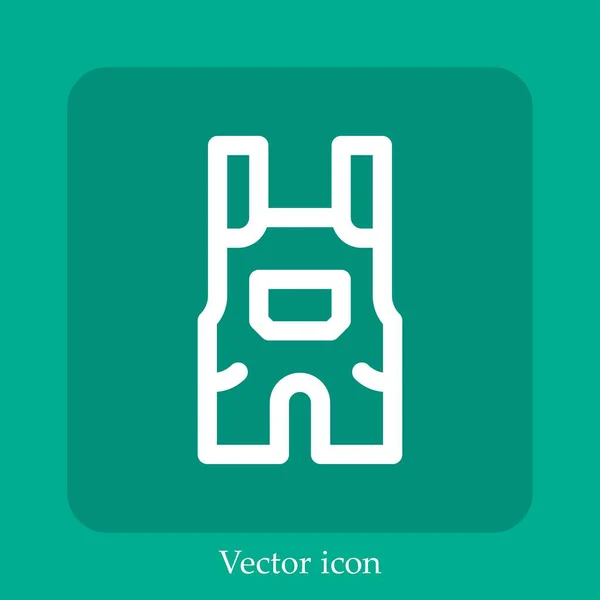 Overalls Vektorsymbol Lineare Icon Line Mit Editierbarem Strich — Stockvektor