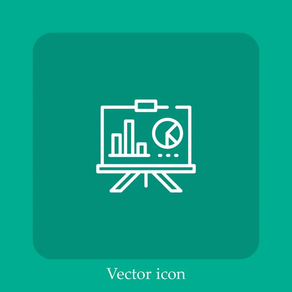 Icône Vectorielle Présentation Icône Linéaire Ligne Avec Trait Modifiable — Image vectorielle