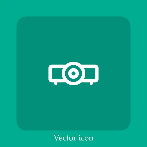 Proyector Icono Vectorial Icon Line Lineal Con Carrera Editable — Vector de stock