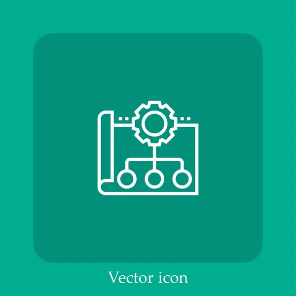 Ícone Vetor Produção Linear Icon Line Com Curso Editável — Vetor de Stock