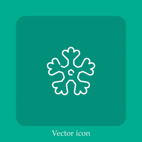 Ícone Vetorial Floco Neve Linear Icon Line Com Curso Editável — Vetor de Stock