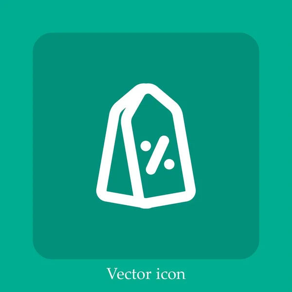 Ícone Vetorial Tag Linear Icon Line Com Curso Editável — Vetor de Stock