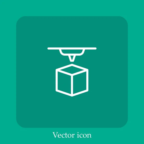 Druckervektorsymbol Lineare Icon Line Mit Editierbarem Strich — Stockvektor