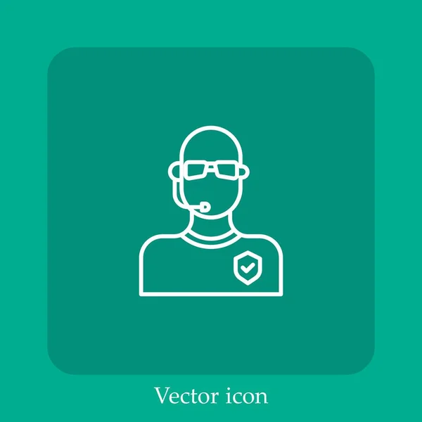 Icône Vectorielle Videur Icône Linéaire Ligne Avec Course Modifiable — Image vectorielle