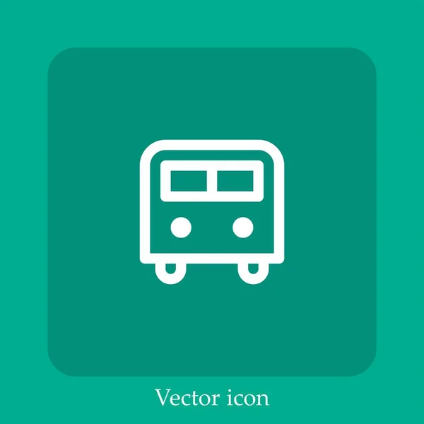 Icône Vectorielle Bus Icône Linéaire Ligne Avec Course Modifiable — Image vectorielle