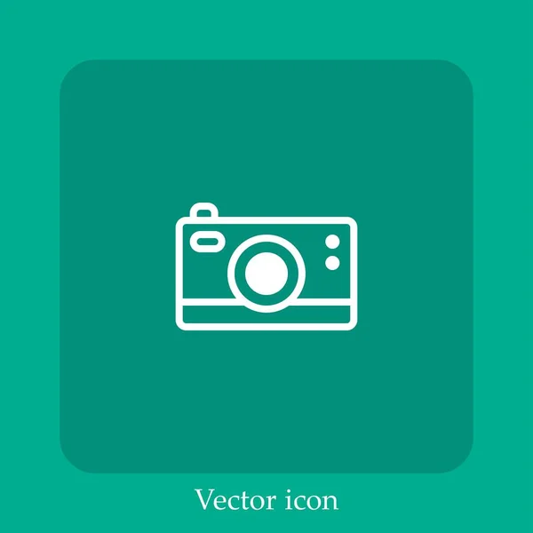 Camera Vector Icon Linear Icon Line Editable Stroke — Stock Vector