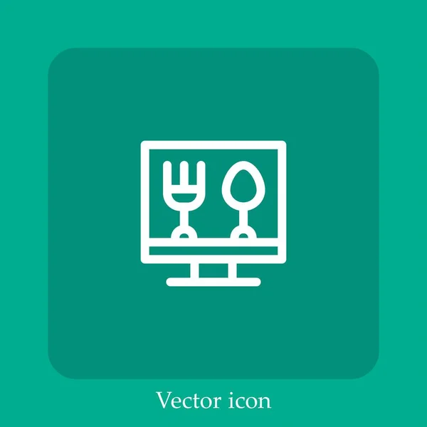 Cuisine Vector Icon Linear Icon Line Editable Stroke — Stock Vector