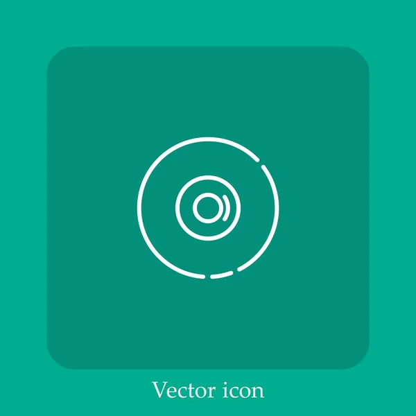 Icône Vectorielle Disque Icône Linéaire Ligne Avec Course Modifiable — Image vectorielle