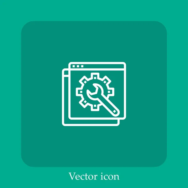 Edición Icono Vectorial Icon Line Lineal Con Carrera Editable — Vector de stock